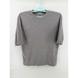 Uniqlo U AIRism Cotton Oversized Crew Neck Striped T-Shirt Gray Mens Large L